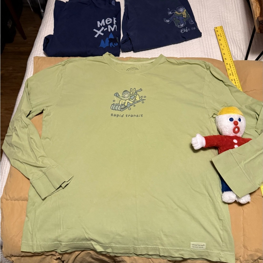 Life is Good Green Long Sleeve Shirt Men’s Large